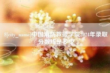 吉安中国消防救援学院2024年录取分数线是多少