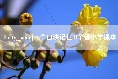 吉安一个口诀记住34个省小学课本