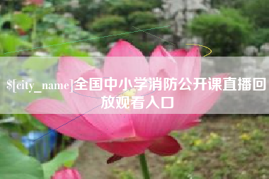 吉安全国中小学消防公开课直播回放观看入口