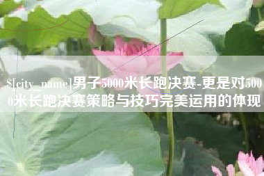 吉安男子5000米长跑决赛-更是对5000米长跑决赛策略与技巧完美运用的体现