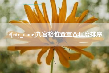 吉安九宫格位置重要程度排序